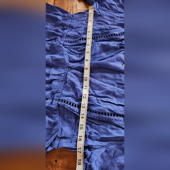 Merokeety Royal Blue Long Flare Sleeves Boho Dress Size L - Picture 13 of 14